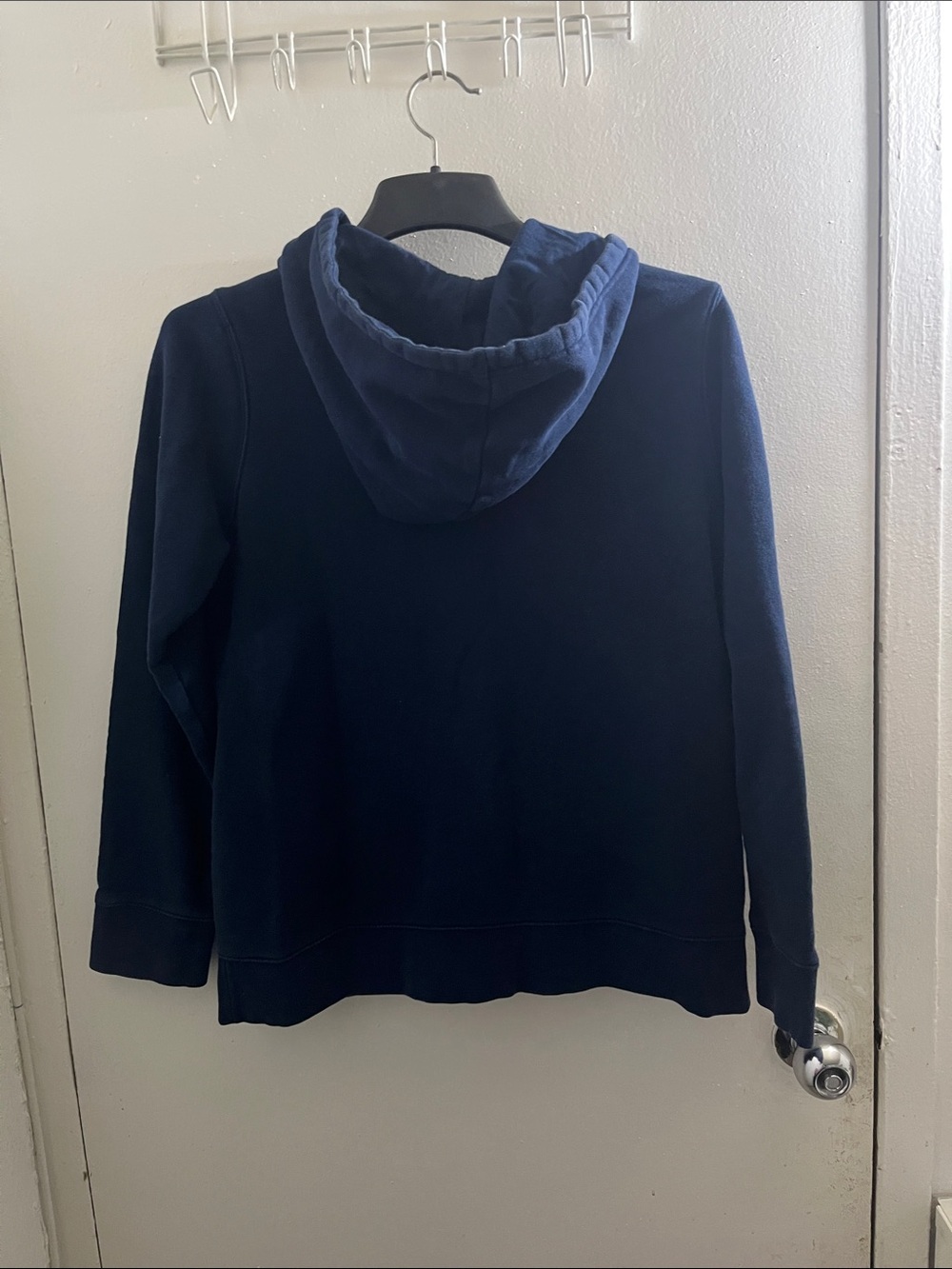 adidas Navy Crewneck Hoodie with White Trefoil Logo - Picture 5 of 5